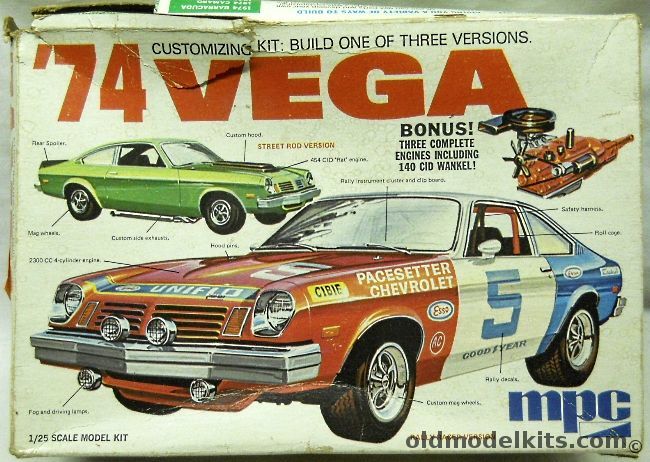 MPC 1/25 1976 Chevrolet Vega - Stock / Rally Racer / Street Machine, 1-7427-250 plastic model kit